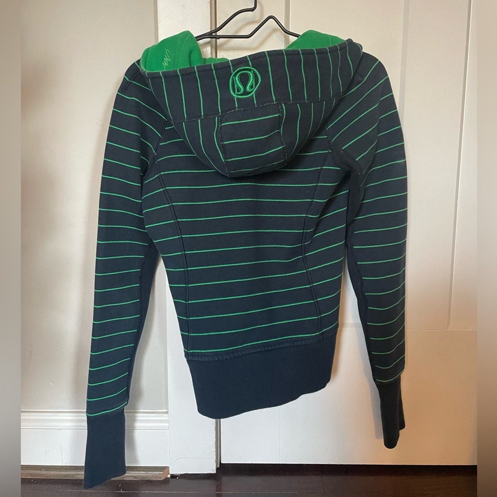 green striped lululemon scuba hoodie size 4